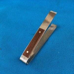 Gentry Ice Tongs - NWT - Vintage Stainless Steel Japan - In Box -Rosewood Handle